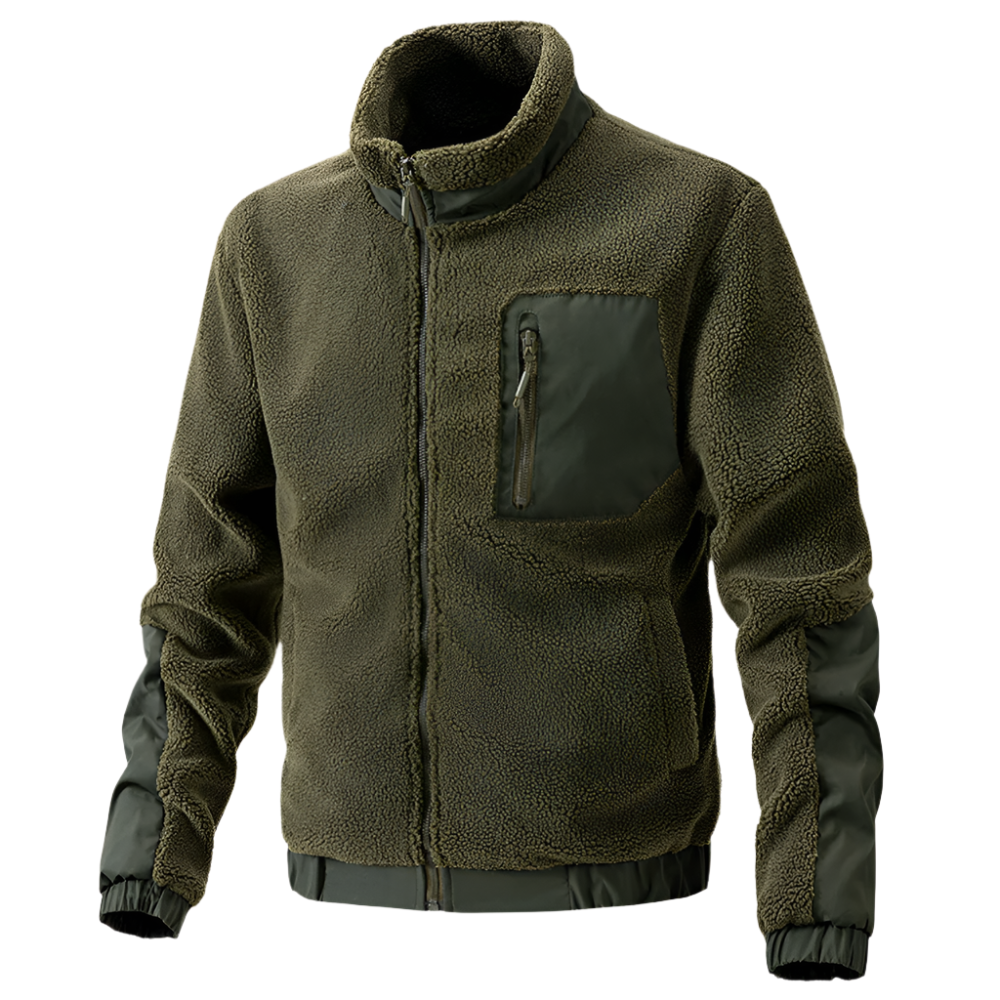 R&B | Herren Outdoor-Fleecejacke mit Reißverschluss und Verstärkten Details