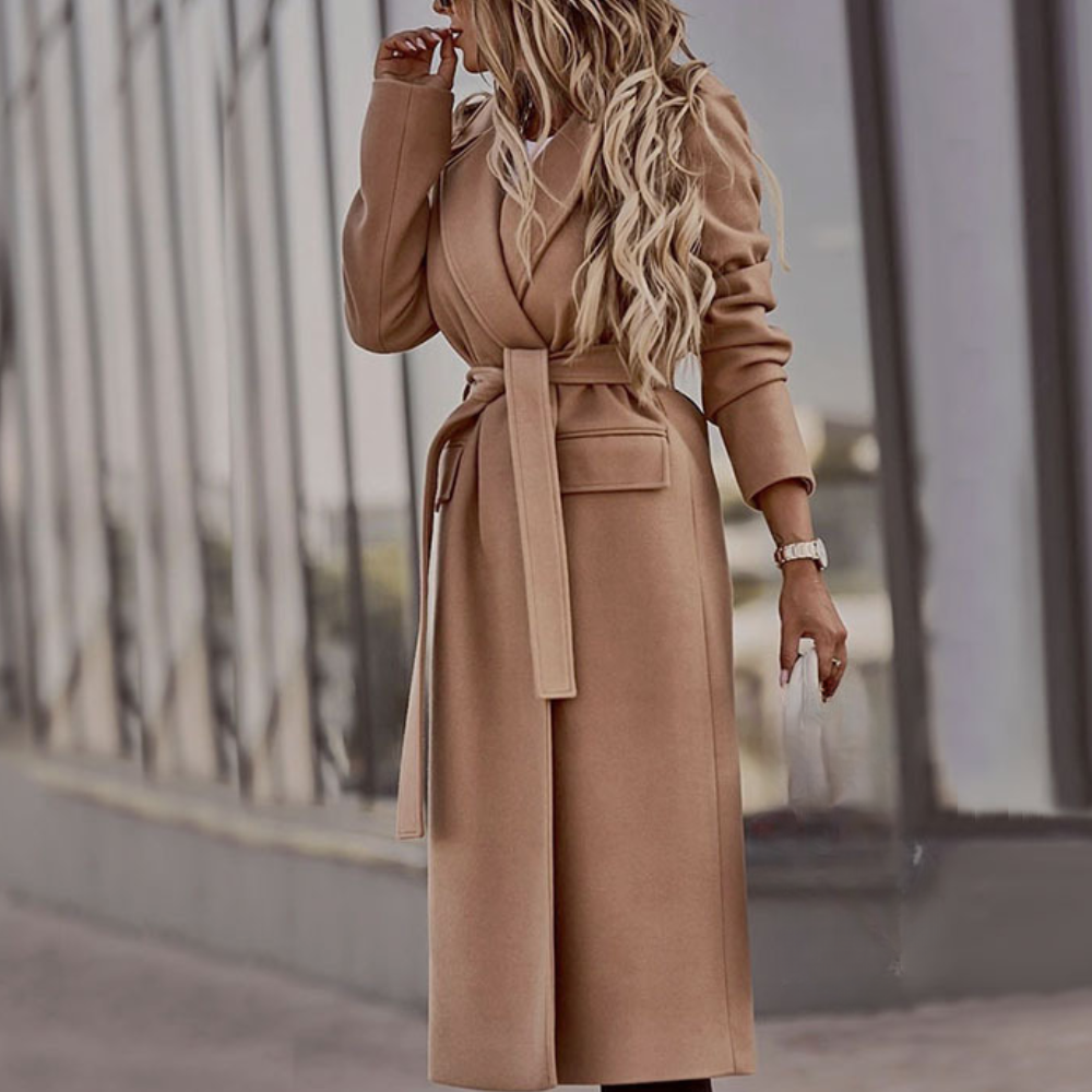 R&B | Damen Eleganter Mantel Mit Gürtel