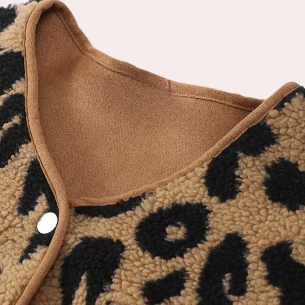R&B | Eleganter Herbstmantel mit Leopardenmuster für Frauen