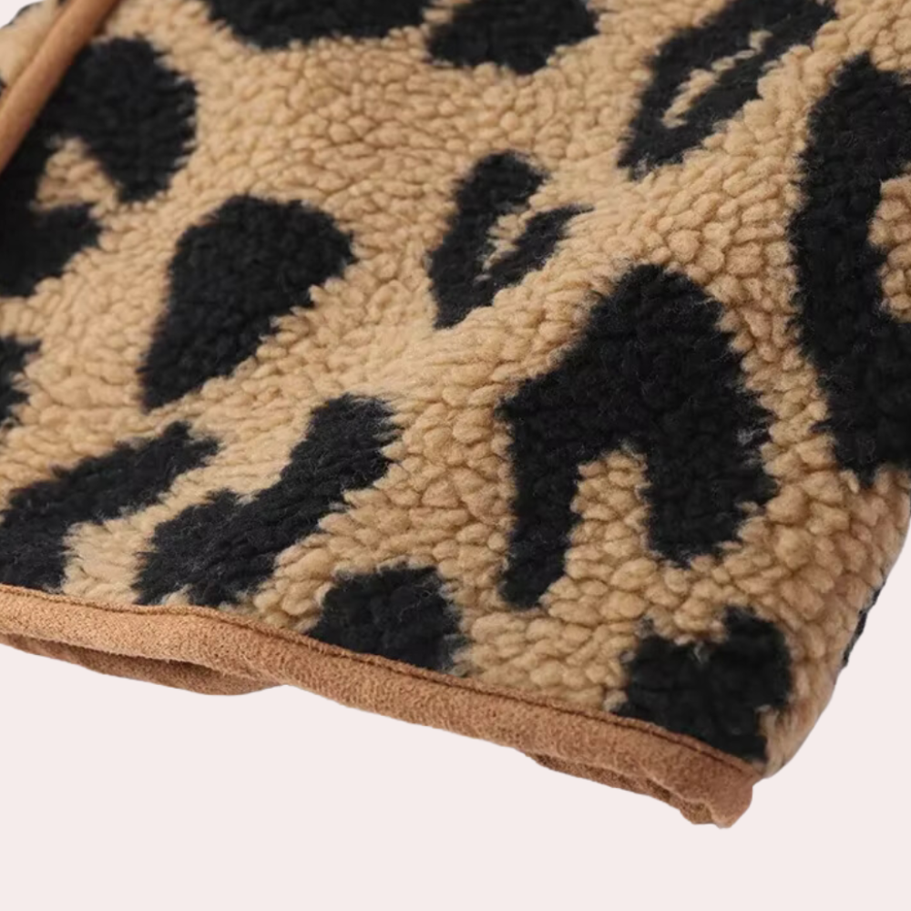 R&B | Eleganter Herbstmantel mit Leopardenmuster für Frauen