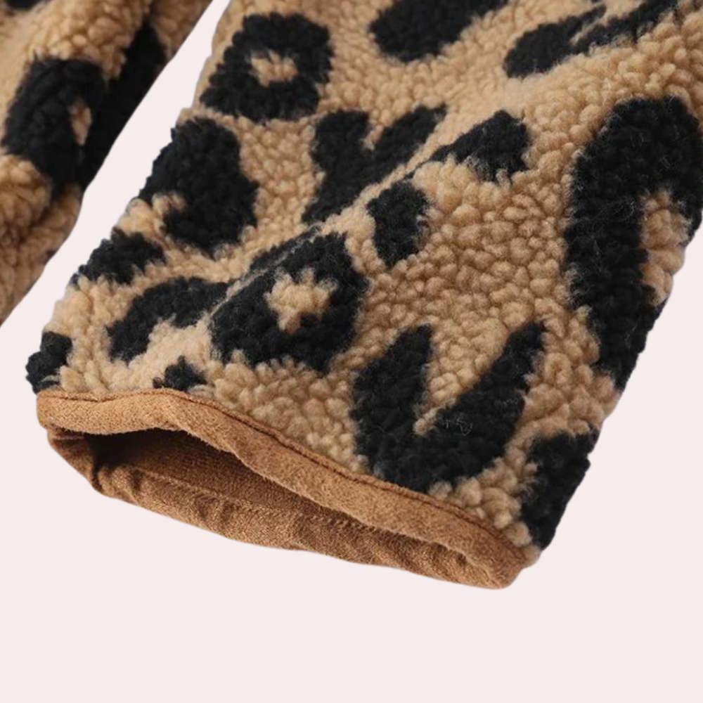 R&B | Eleganter Herbstmantel mit Leopardenmuster für Frauen