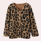 R&B | Eleganter Herbstmantel mit Leopardenmuster für Frauen