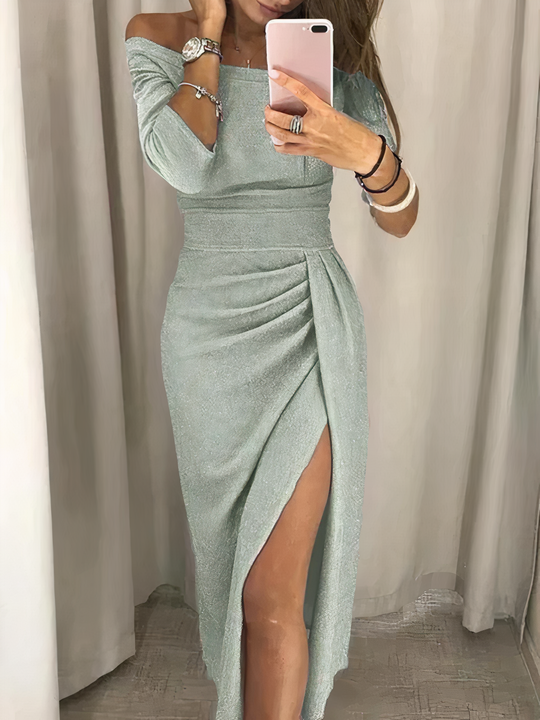 R&B | Off-Shoulder Glitzerkleid