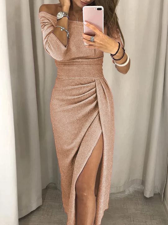 R&B | Off-Shoulder Glitzerkleid