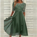 R&B | Midikleid aus Spitze und Chiffon