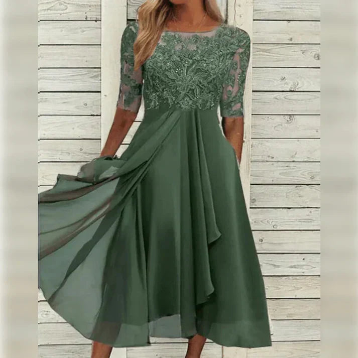 R&B | Midikleid aus Spitze und Chiffon