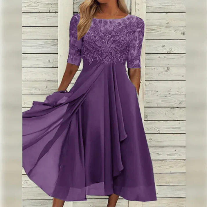 Heidi-Mode | Midikleid aus Spitze und Chiffon