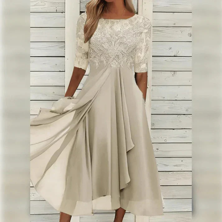 Heidi-Mode | Midikleid aus Spitze und Chiffon