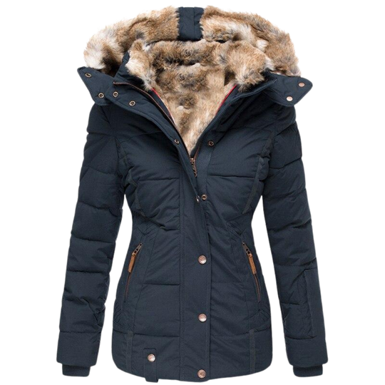 R&B | Gesteppter Wintermantel für Damen mit Fellkragen