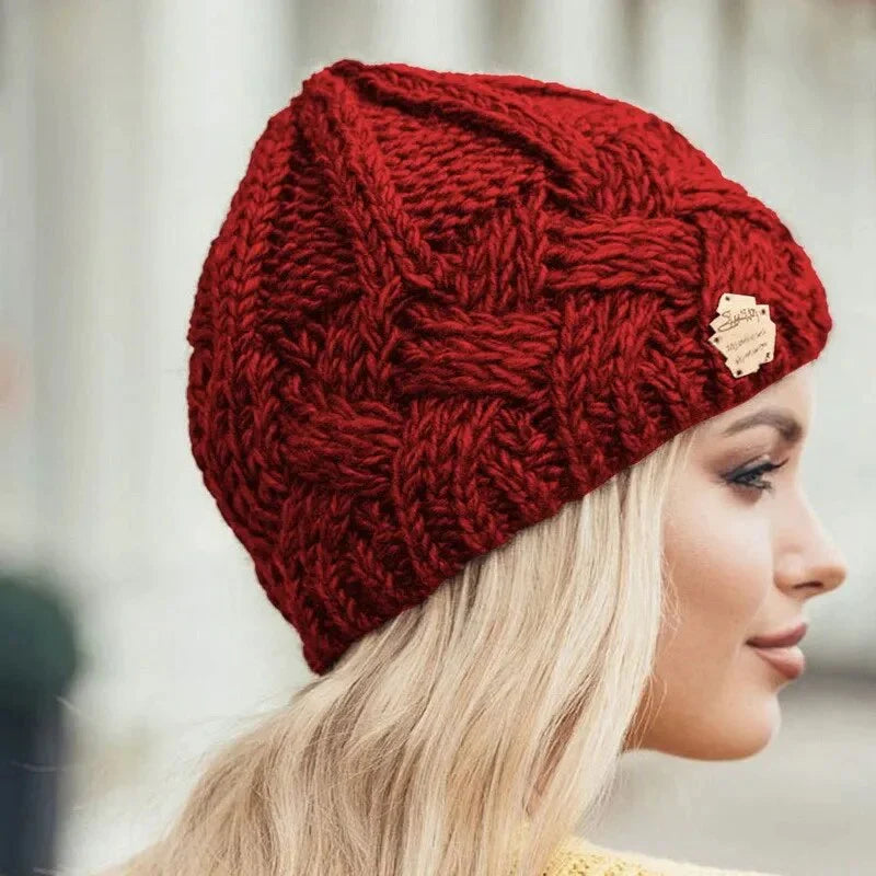 Damen Weiche Strickmütze mit Zopfmuster | R&B