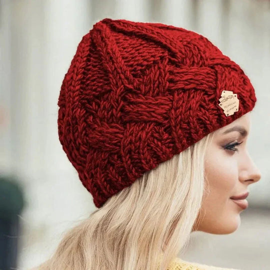 Damen Weiche Strickmütze mit Zopfmuster | R&B