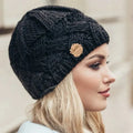 Damen Weiche Strickmütze mit Zopfmuster - R&B
