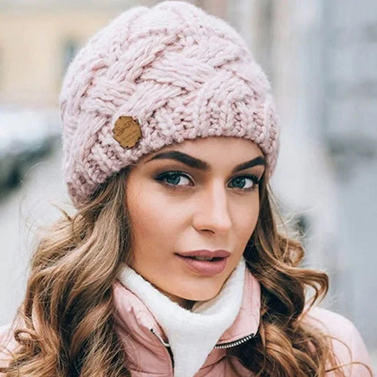 Damen Weiche Strickmütze mit Zopfmuster | R&B