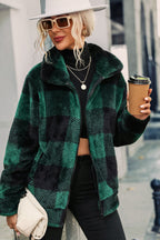 R&B | Jacke - Weich und Warm - Kariertes Muster - Reißverschluss - Lockere Passform
