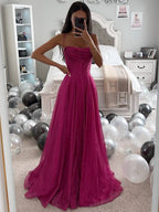 R&B | Lange Kleid Bräunung mit Feinern Trägern Ärmellos Damen Elegant Abend Zeremonie