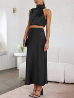 R&B | Kleid Gäste Hochzeit Damen Halter Ärmellos Damen Elegante Abend Zweiteilige Brautjungfernkleid
