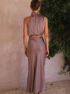 R&B | Kleid Gäste Hochzeit Damen Halter Ärmellos Damen Elegante Abend Zweiteilige Brautjungfernkleid