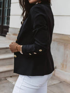 R&B | Kurz Offiziersjackett mit Knopfkragen Damen Eleganter Blazer