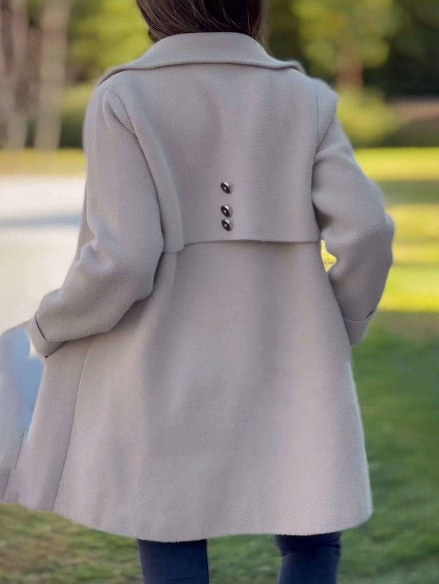 R&B | Wollmischung Jacke - raffinierte lange Knopf-Oberbekleidung