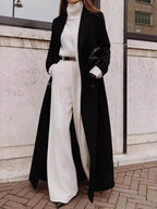 R&B | schwarze Überjacke - eleganter Mantel mit geräumigen Taschen