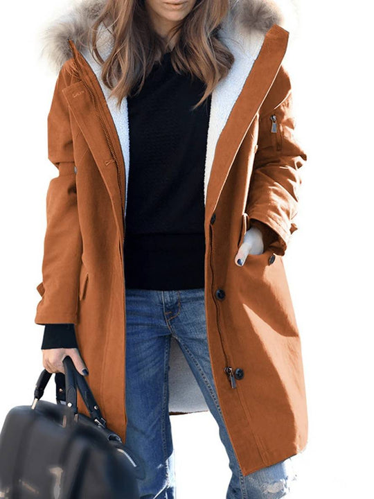 R&B | Parka Jack - mid-langer Winterjacke mit Kapuze und Kunstpelz