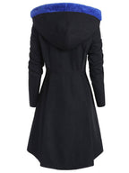 R&B | Mid-Length Mantel mit Kapuze Knöpfen Lange Ärmel Damen Elegante Freizeitmode Halloween Weihnachten Cape