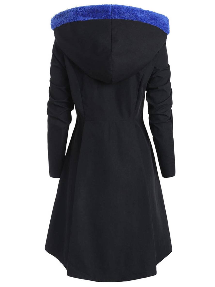 R&B | Mid-Length Mantel mit Kapuze Knöpfen Lange Ärmel Damen Elegante Freizeitmode Halloween Weihnachten Cape
