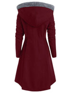 R&B | Mid-Length Mantel mit Kapuze Knöpfen Lange Ärmel Damen Elegante Freizeitmode Halloween Weihnachten Cape