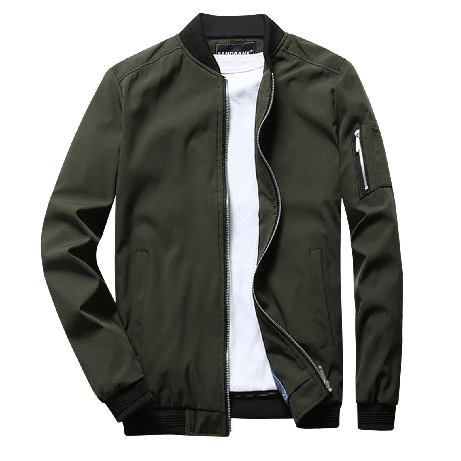 R&B | Herren Full-Zip Bomberjacke - Rippbesatz & Ärmeltasche