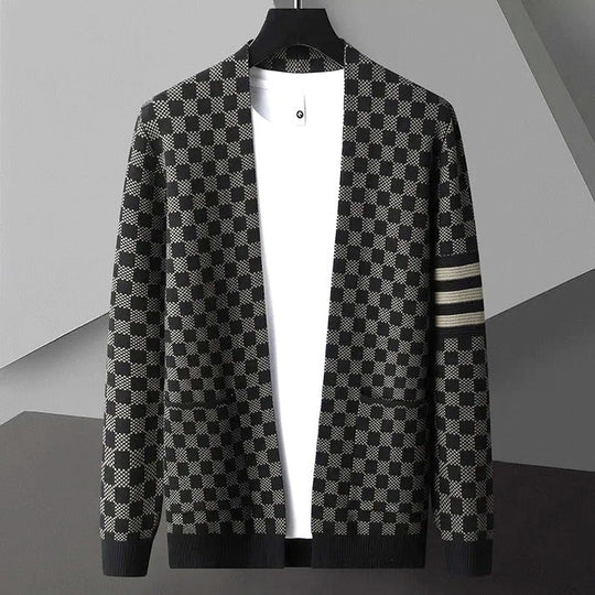 R&B | Gemusteter Cardigan Strick Elegant, Stilvoll