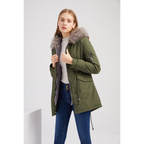 R&B | Damen Klassische Kapuzenparkajacke Winterjacke