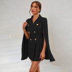 R&B | Blazer Mini Kleid mit Gürtel Und Goldenen Knopfdetails