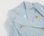 R&B | Blazer Mini Kleid mit Gürtel Und Goldenen Knopfdetails