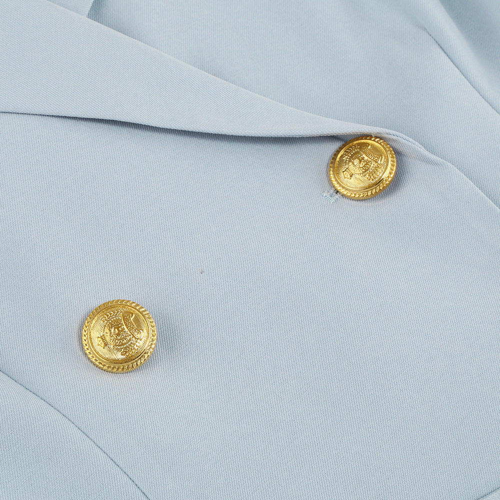 R&B | Blazer Mini Kleid mit Gürtel Und Goldenen Knopfdetails