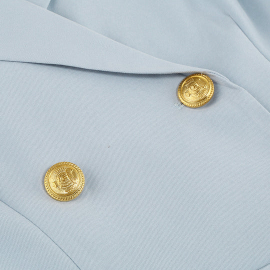 R&B | Blazer Mini Kleid mit Gürtel Und Goldenen Knopfdetails