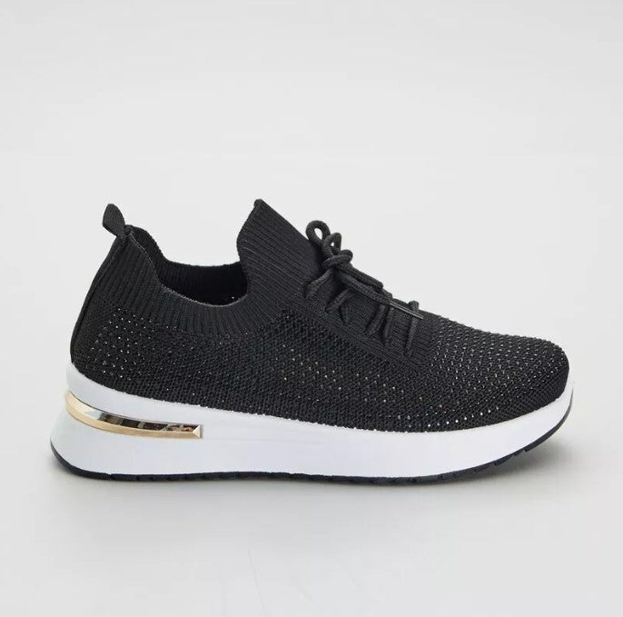 Elegante DamenStricksneaker Schwarz R&B