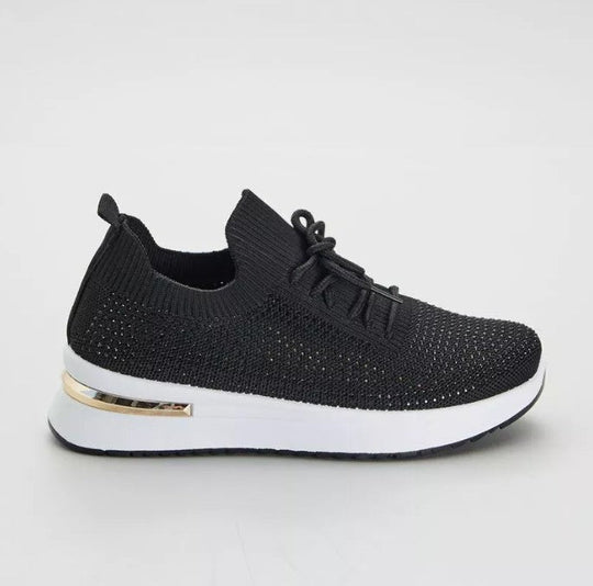 Elegante DamenStricksneaker Schwarz R&B