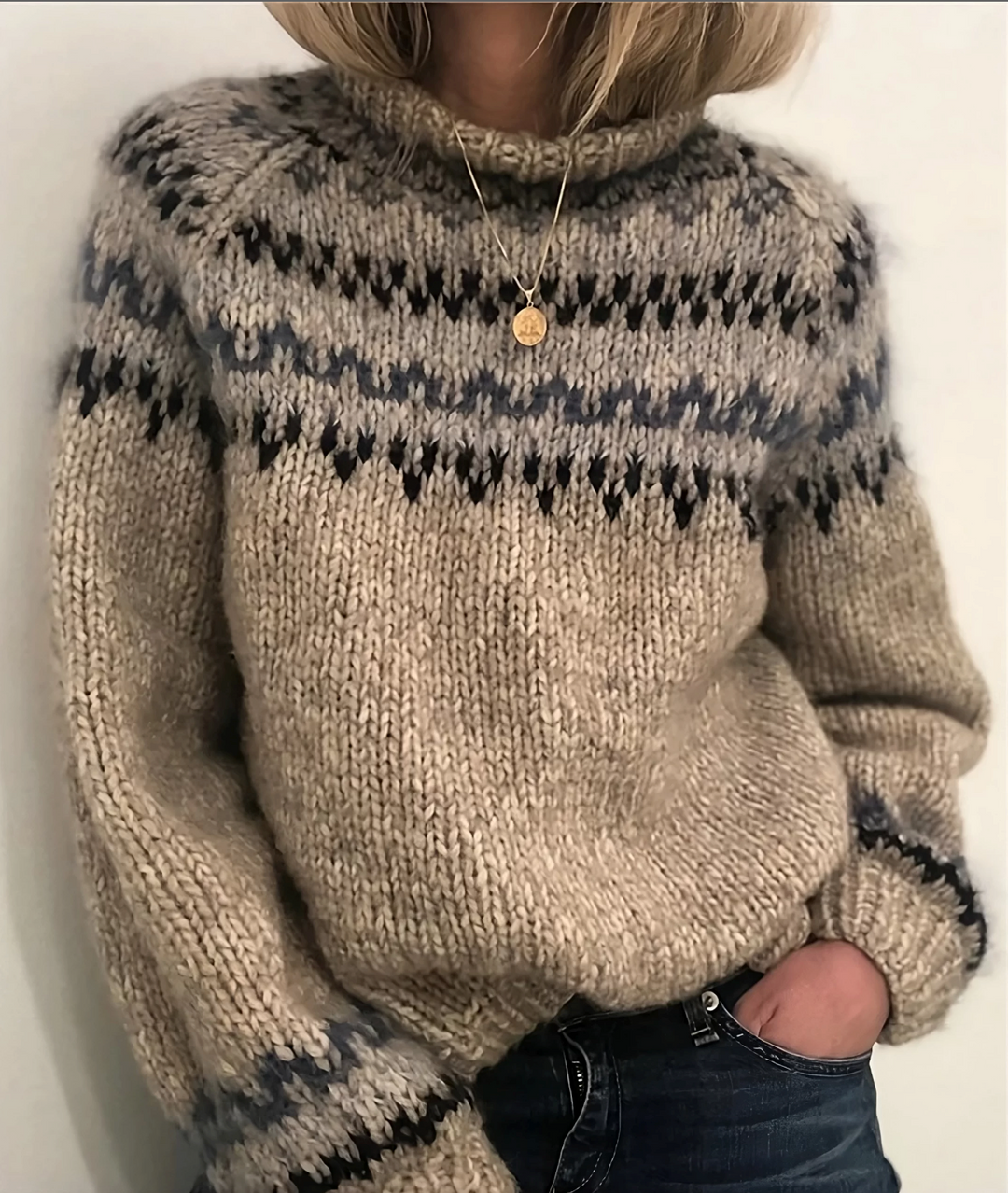 R&B | Warmer Island-Pullover mit Rollkragen