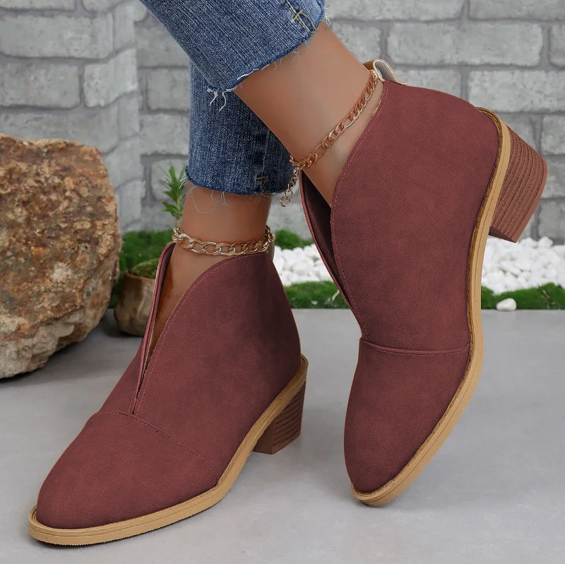 R&B | Blockabsatz Stiefeletten mit Seitlichem Ausschnitt für Frauen