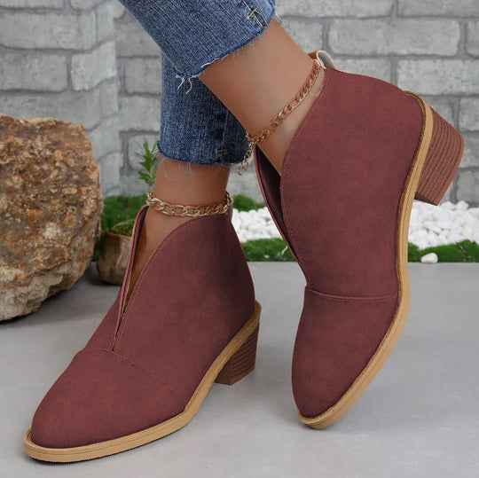 R&B | Blockabsatz Stiefeletten mit Seitlichem Ausschnitt für Frauen
