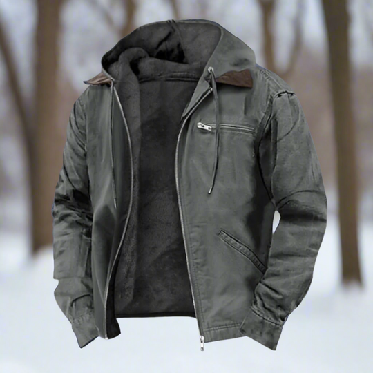 R&B | Baumwoll Kapuzen Winterweste Warm Gefütterte Jacke mit Reißverschluss Vorne