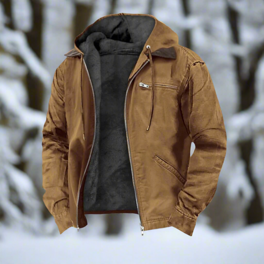 R&B | Baumwoll Kapuzen Winterweste Warm Gefütterte Jacke mit Reißverschluss Vorne