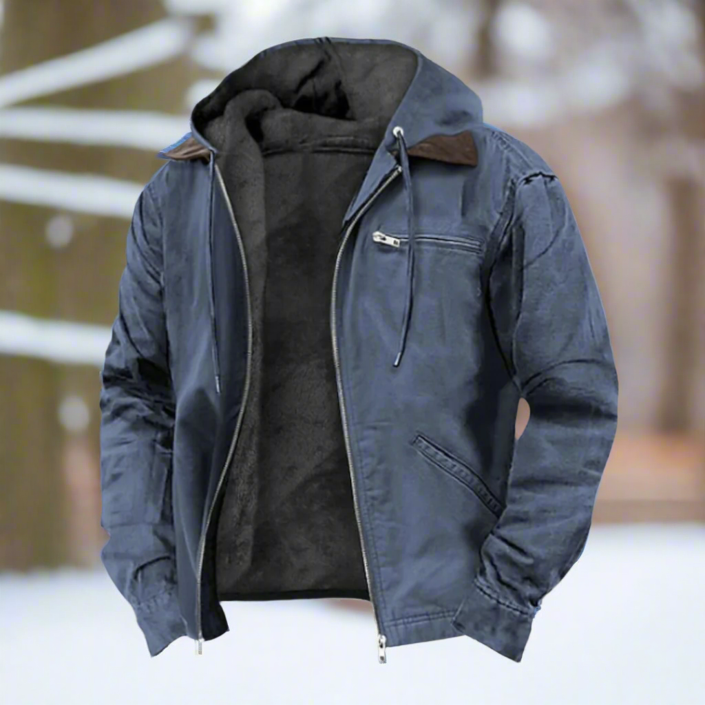 R&B | Baumwoll Kapuzen Winterweste Warm Gefütterte Jacke mit Reißverschluss Vorne
