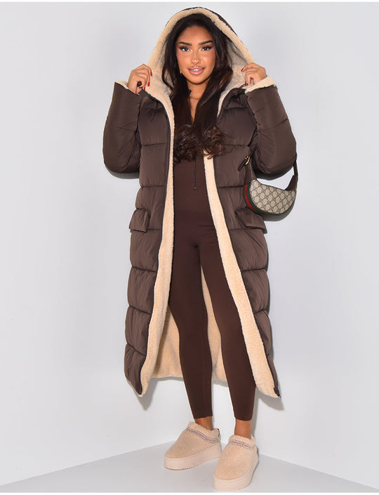 R&B | Winterjacke - luxuriöse lange Damenjacke mit Kapuze