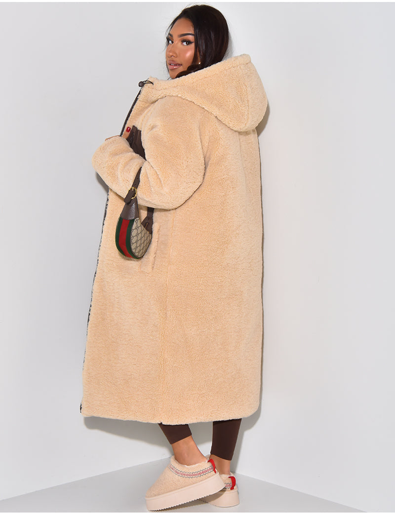 R&B | Winterjacke - luxuriöse lange Damenjacke mit Kapuze