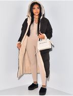 R&B | Winterjacke - luxuriöse lange Damenjacke mit Kapuze
