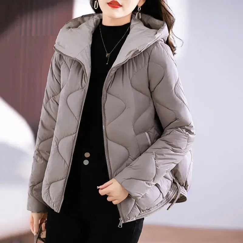 R&B | Damen Steppjacke mit Kapuze und Reißverschluss