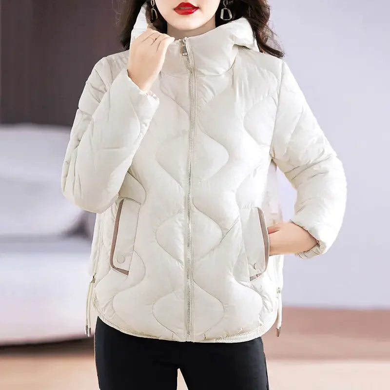 R&B | Damen Steppjacke mit Kapuze und Reißverschluss