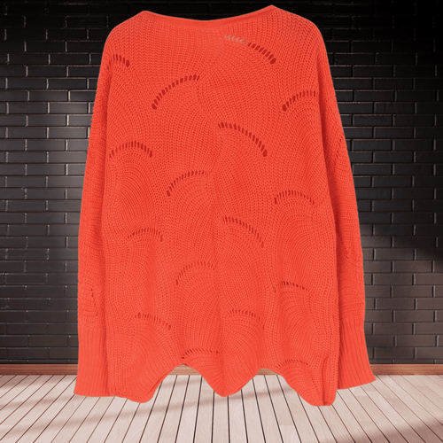 R&B | Damen Herbst-Pullover Aus Geripptem Stoff mit Asymmetrischem Saum