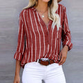 R&B | Elegante Lässige Gestreifte Bluse Für Damen